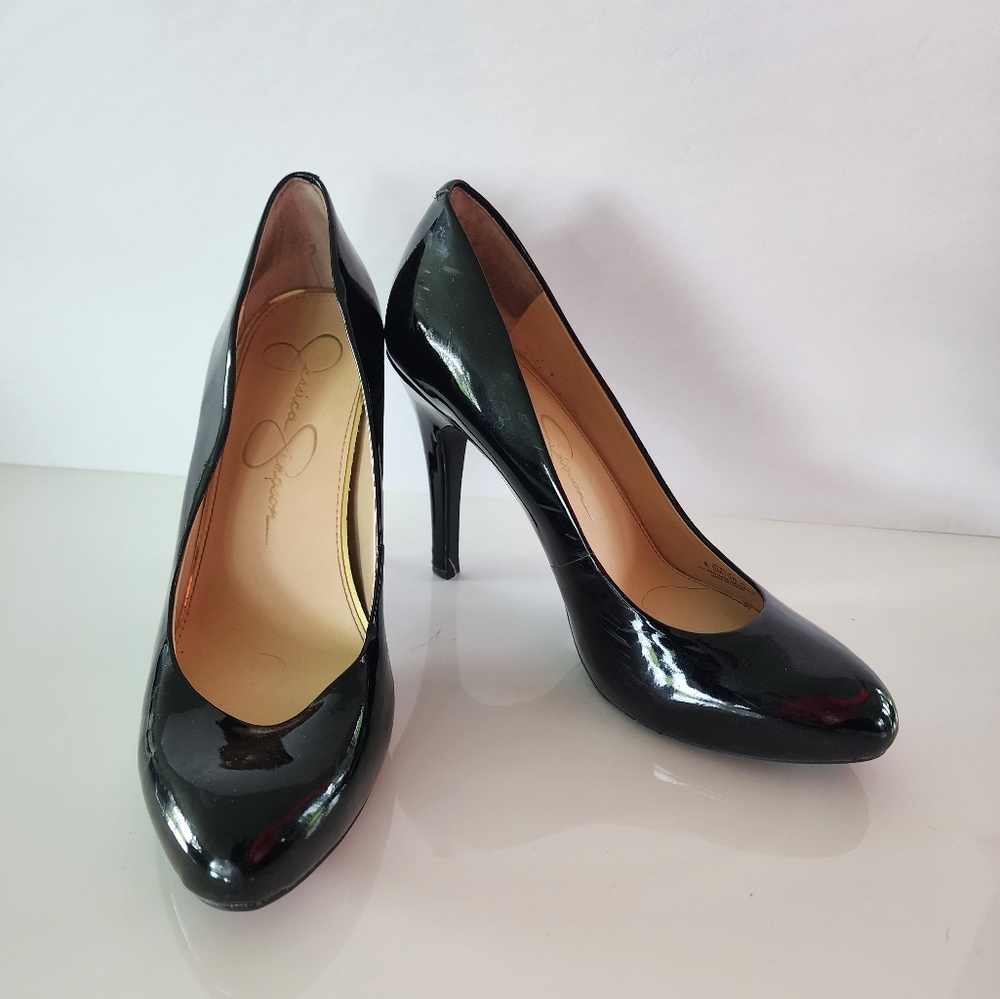 Jessica Simpson Black Patent Leather Pump Size 8.5